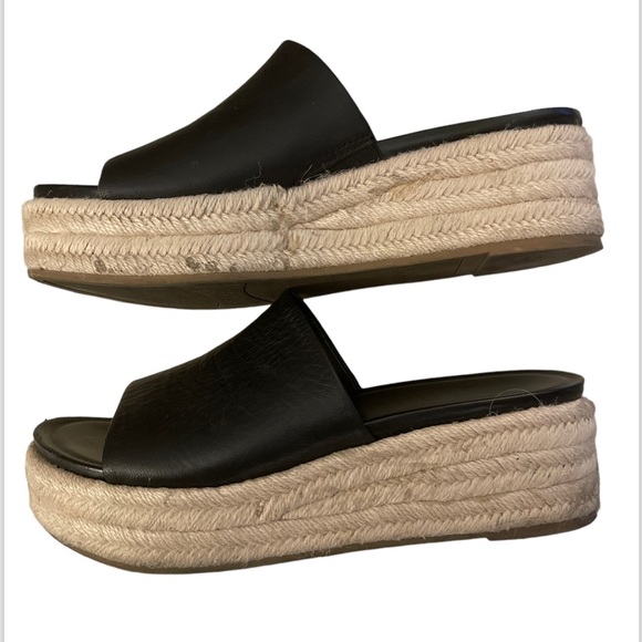 Lovely Franco Sarto soft leather slip on espadrille and open toe - Picture 3 of 8